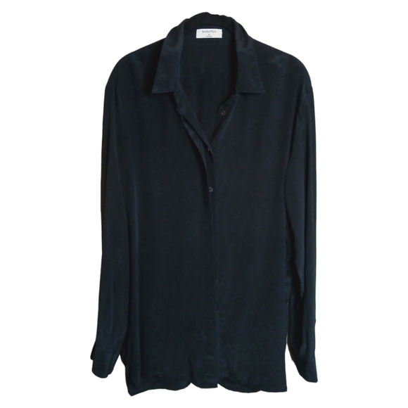 Aritzia Babaton Black 100% Silk Long Sleeve Button Down Shirt - Picture 1 of 7